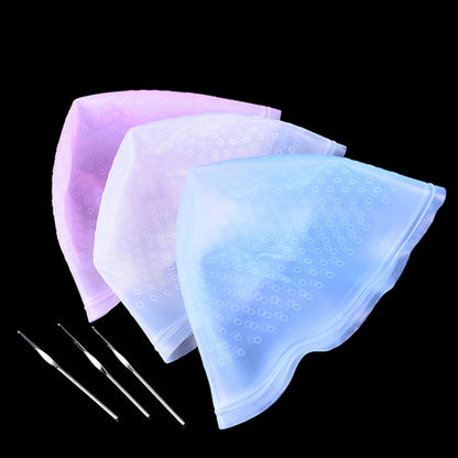 HD01B,blue silicone hair dye cap