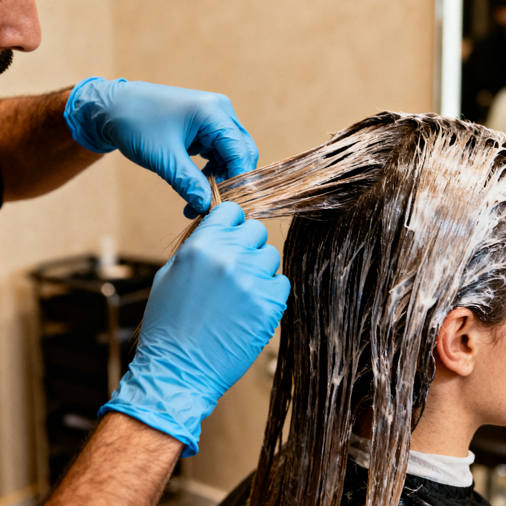 HD04 Hair dyed nitrile gloves