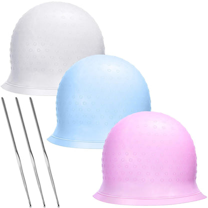 HD01B,blue silicone hair dye cap